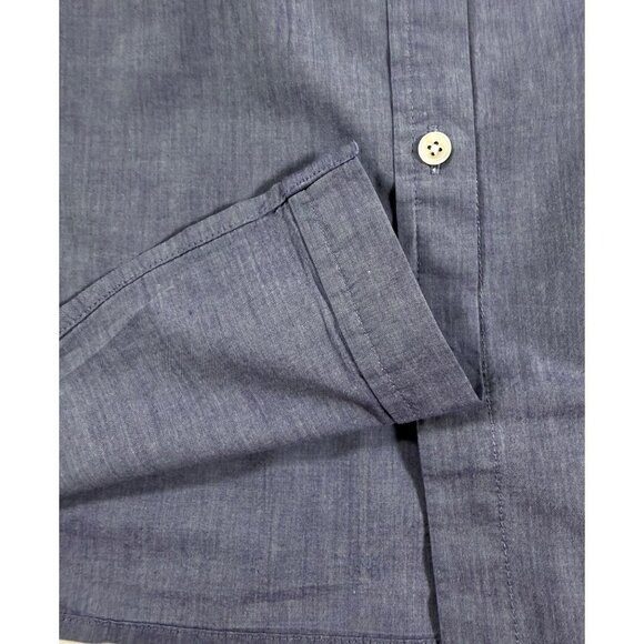 L.L.Bean Signature Women’s Classic Chambray Button Down Blouse 100% Cotton 14 - Picture 6 of 12